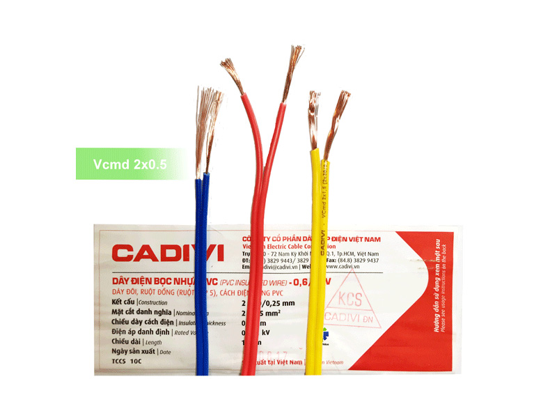 Dây cáp điện đôi Cadivi Vcmd 2×0.5